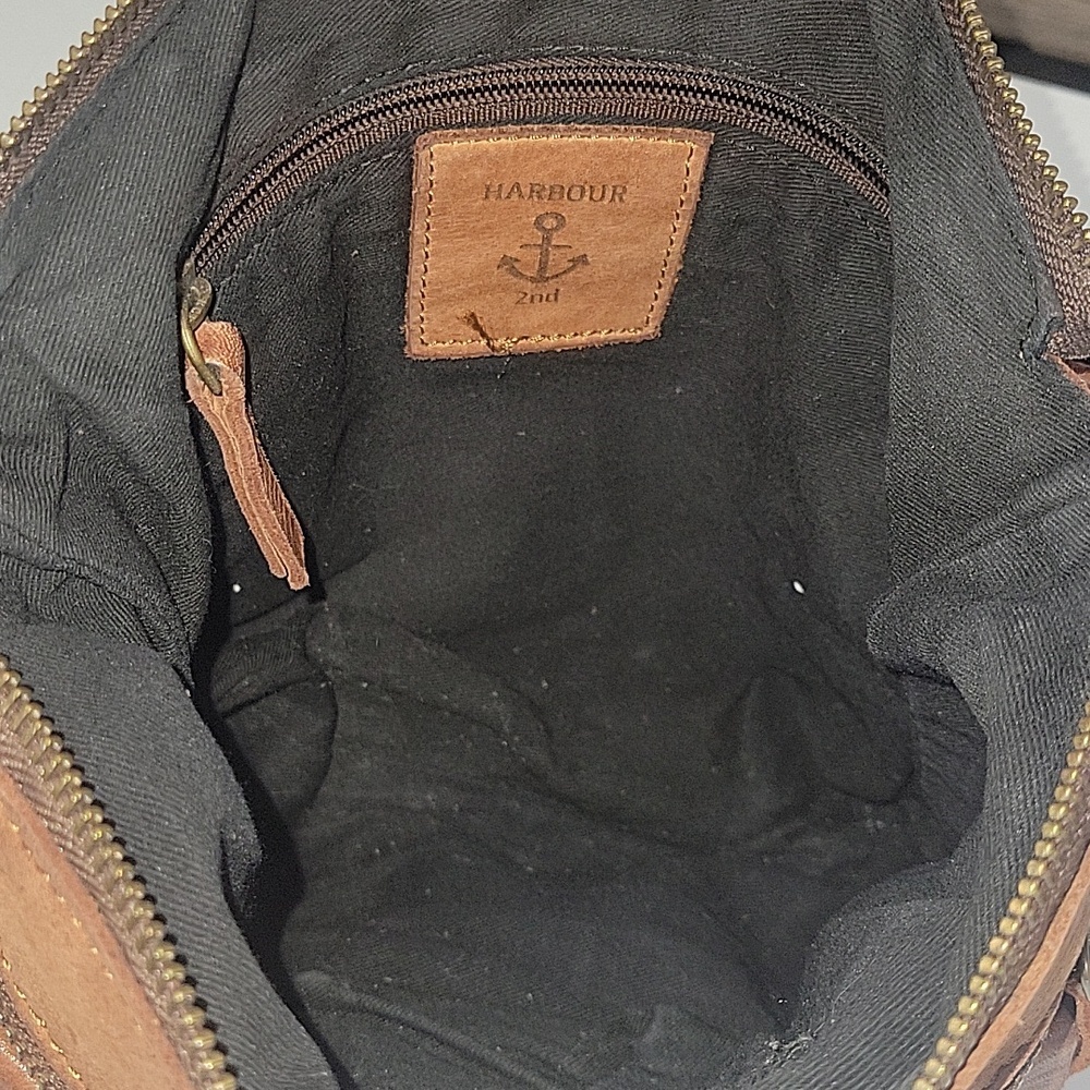 Harbour 2Nd for Anthropologie Leather Crossbody Messenger Bag - Brown - Picture 10 of 14